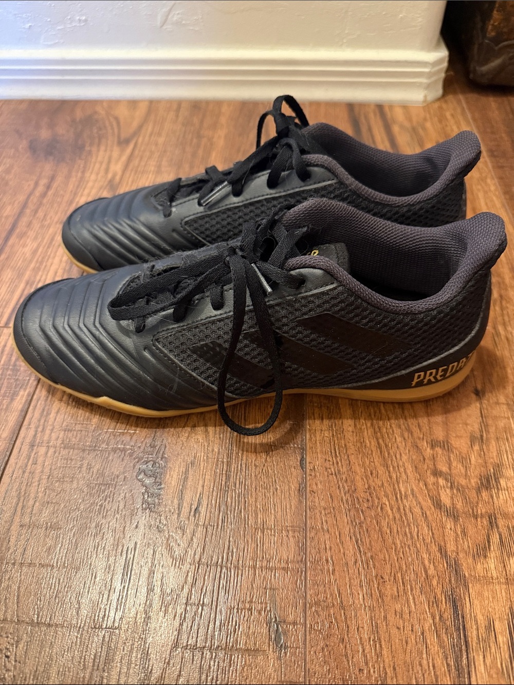 adidas Predator Indoor Soccer Shoes Black with Gum